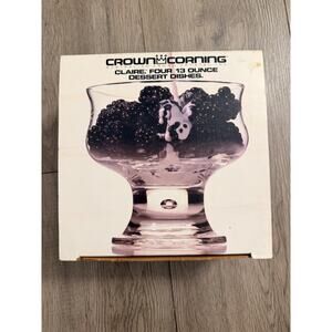 Crown Corning Claire Crystal Dessert Dishes 13 Ounce Glass 1982